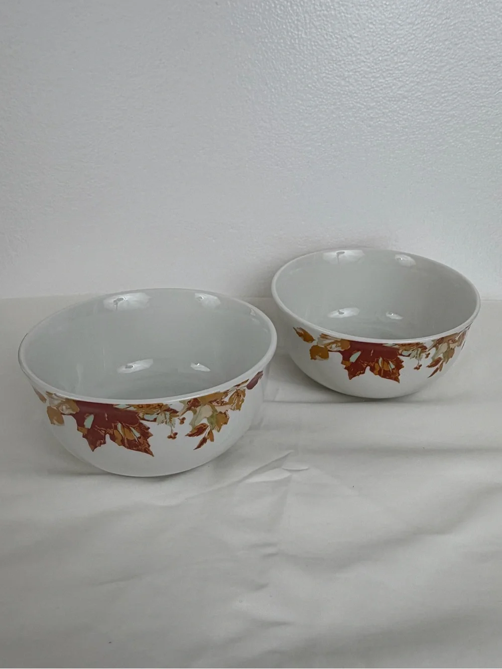 Royal Norfolk Autumn Leaves Fall Acorns Set Of 4 Soup Cereal Bowls